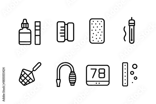 Essential allergy testing icons: line style for medical and health applications