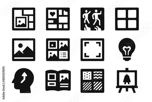Gesture digital icon board vector art thumbnail layout idea concept texture composition