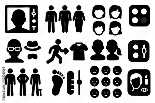 Chooser presets expression gender palette outfit vector tone customization selector avatar icons