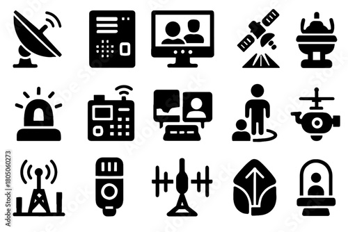 Holographic vector signal panel call icon beam transmission crew habitat space terminal