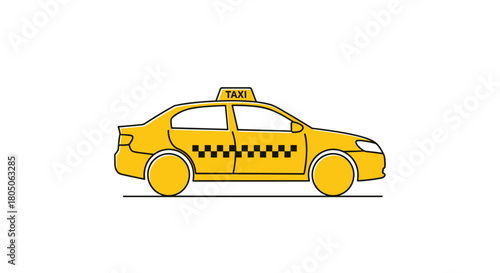 Bright yellow taxi cab ready for a ride a vibrant symbol of urban transportation and convenience conveying speed and accessibility for city adventures, Generative AI.