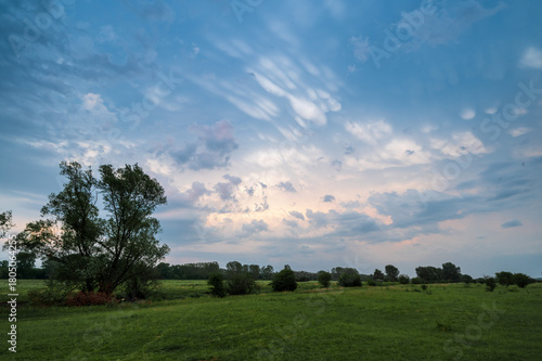 Blue Hour Sky With Clouds