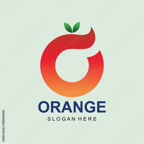 Abstract Gradient Orange Fruit or Letter O Logo