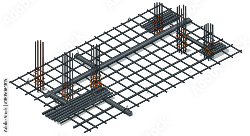 Isometric reinforcement mesh for construction projects