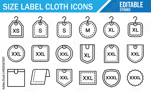 Minimal clothing size symbols for garment production and design