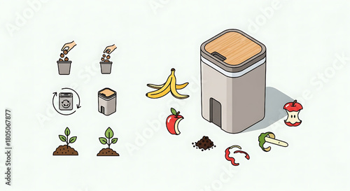 Composting at home concept for sustainable living and zero waste