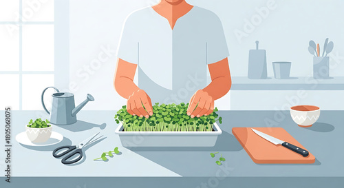 Harvesting Fresh Microgreens at Home for Healthy Eating Lifestyle