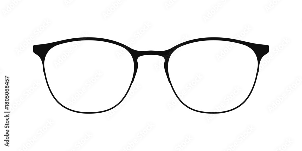 Fototapeta premium Eyewear frame, spectacles, glasses icon illustration on a white background. Vector graphic design