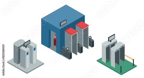 Modern isometric turnstile design for secure entry solutions