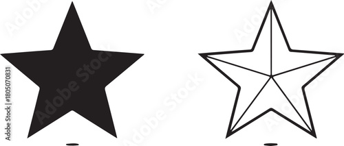 Black and outline star