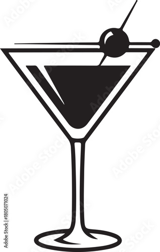 Martini glass with cherry