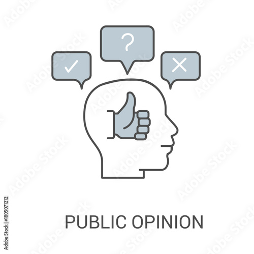 Public Opinion Polling Survey Feedback Communication Sentiment Research Social Media Business Outline Vector