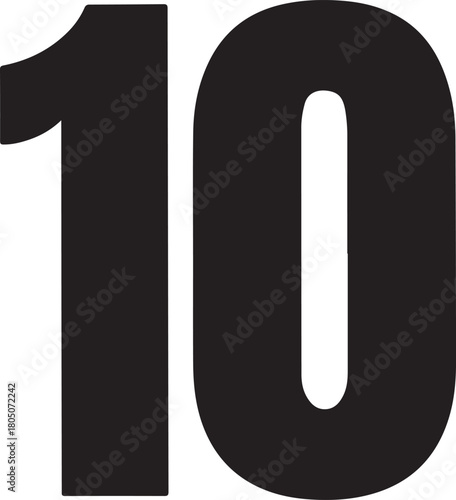 A shiny red 3D metal and glass number 10 symbol with an exclamation mark warning sign for a web alert illustration