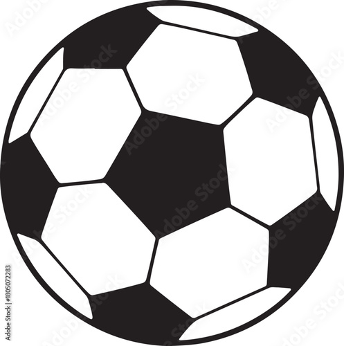 A classic black and white leather soccer foot ball is isolated on a white background, perfect for a sport vector or illustration design