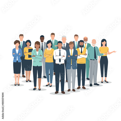 Group of diverse business professionals standing together