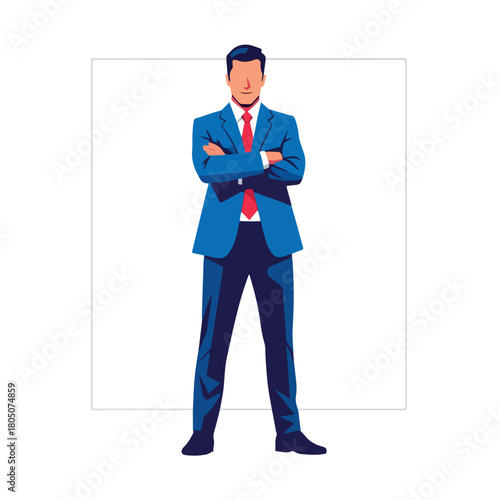 Confident businessman standing with arms crossed