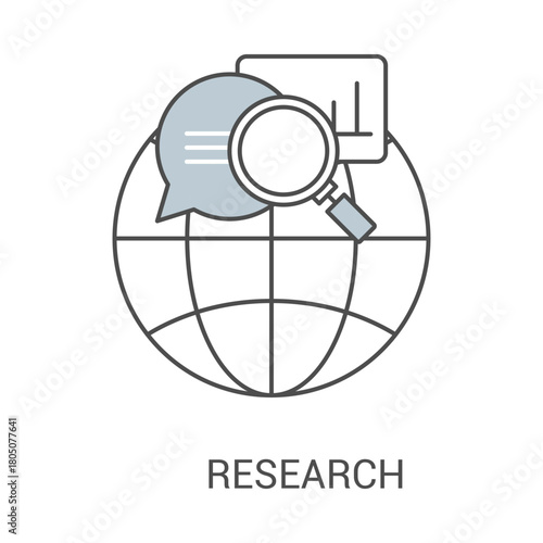 Research Analysis Data Investigation Scientific Global Business Discovery Information Study Outline Vector