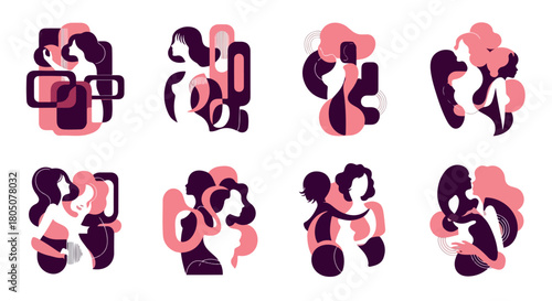 Four leaf clovers collection with transparent background