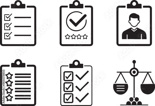 Client Onboarding Icons. flat vector illustration silhouette