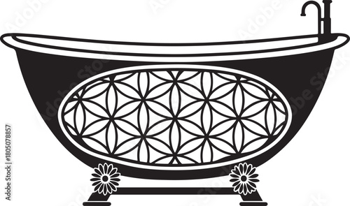 Bathtub Icon Set. flat vector illustration.