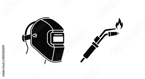 Welding helmet and torch safety equipment for metal fabrication work