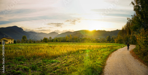 Winter sunset in Valnerina, Umbria, Italy