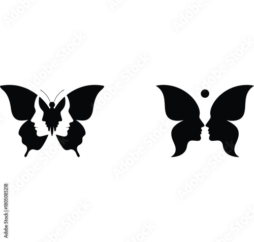 Butterfly face logo design concept, a symbol of beauty and transformation