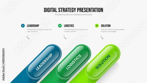 Sales Portfolio 3 Step Diagram Slide Layout. Financial Growth Three Element Infographic Frame Design. Visual Campaign Slideshow Template Vector Illustration.