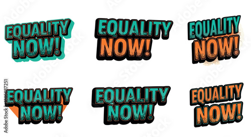 Equality now protest sign with transparent background