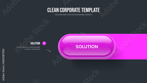 Modern Proposal Frame Layout Vector Illustration. Advertising Campaign One Element Diagram Slide Template. Product Briefing 1 Step Infographic Slideshow Design.
