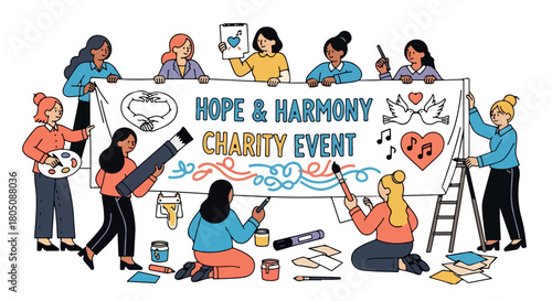 Charity event painting group collaboration hope harmony