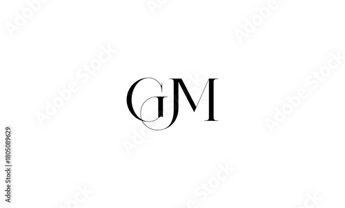 GM initial letters logo or GM monogram logo