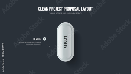Digital Plan Slideshow Template Vector Illustration. Corporate Visualization 1 Option Diagram Slide Design. Advertising Innovation One Step Infographic Frame Layout.