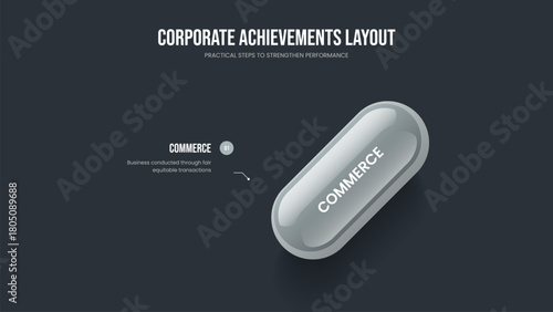 Corporate Campaign One Step Infographic Slide Layout. Enterprise Proposal 1 Element Diagram Frame Design. Business Insight Presentation Template Vector Illustration.
