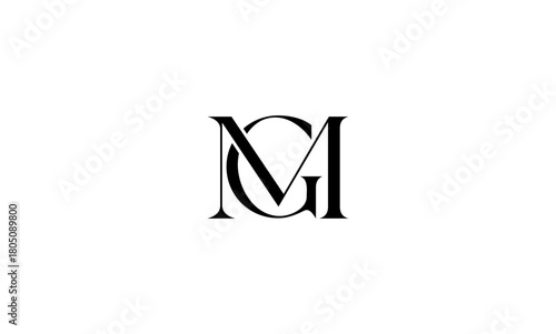 GM initial letters logo or GM monogram logo