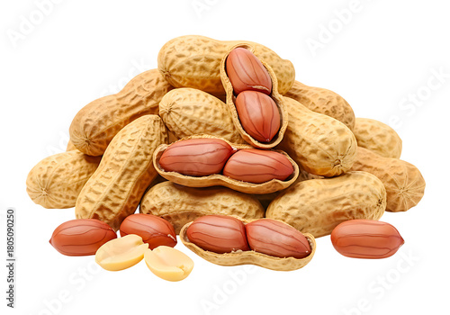 Wallpaper Mural Stack of fresh raw peanuts in shells with some open and shelled isolated on transparent background Torontodigital.ca
