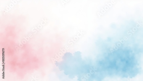 Hues of tender rose blush against cool morning blues watercolor background 