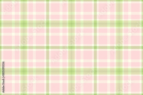 Valentines day seamless pattern background, decoration check tartan fabric. Conceptual vector plaid textile texture in light and green colors.