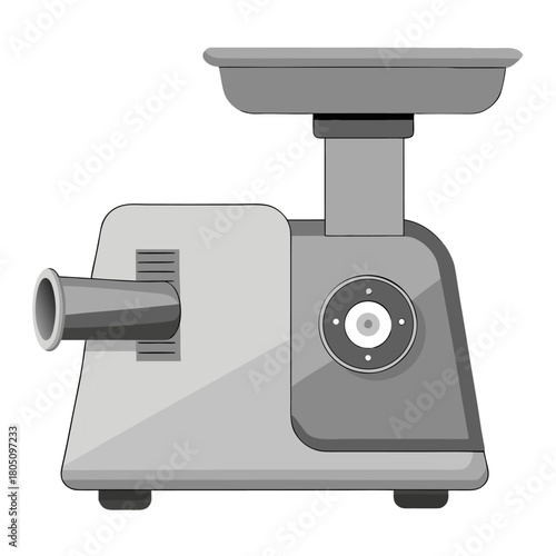 Modern electric meat grinder. Isolated vector illustration on white background