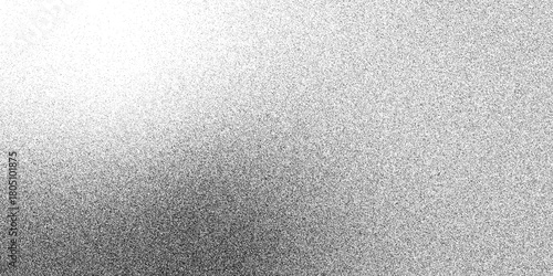 Abstract monochrome halftone texture for background or overlay. Vector black and white halftone texture, transitioning smoothly from dark to light with a dense arrangement of dots. Design concept 