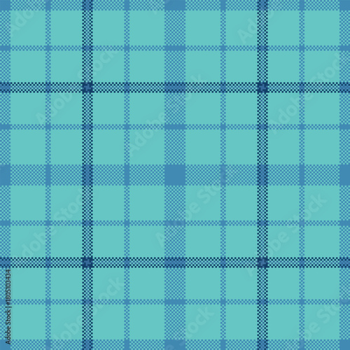 Classic, digital plaid pattern in cool teal hues. Perfect for backgrounds, textiles, or adding a vintage touch to your design. Versatile and eyecatching