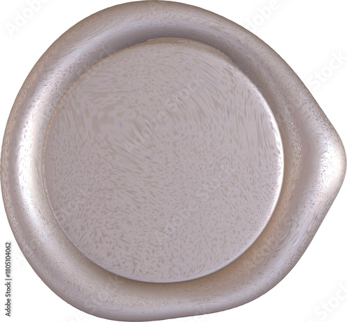 Silver wax seal vector high resolution for premium certification, letter, invitation, luxurious 3D
