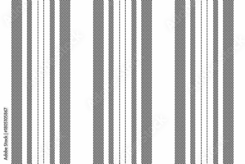 Online seamless pattern background, blank vector texture stripe. Periodic textile lines fabric vertical in white and black colors.