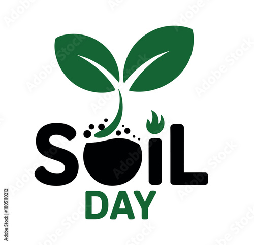 A seedling sprouts from rich soil, symbolizing growth and the celebration of Soil Day.