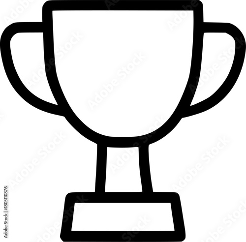 An outline icon representing a trophy, symbolizing winning, success, achievement, competition prize, and excellence recognition.