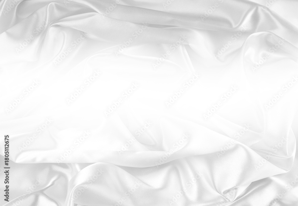 Fototapeta premium White silk fabric. Copy space