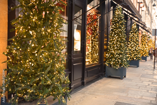 Rue décorée à Noël	