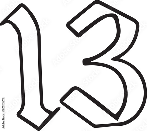 Lucky 13 Tattoo Stencil T-shirt Print