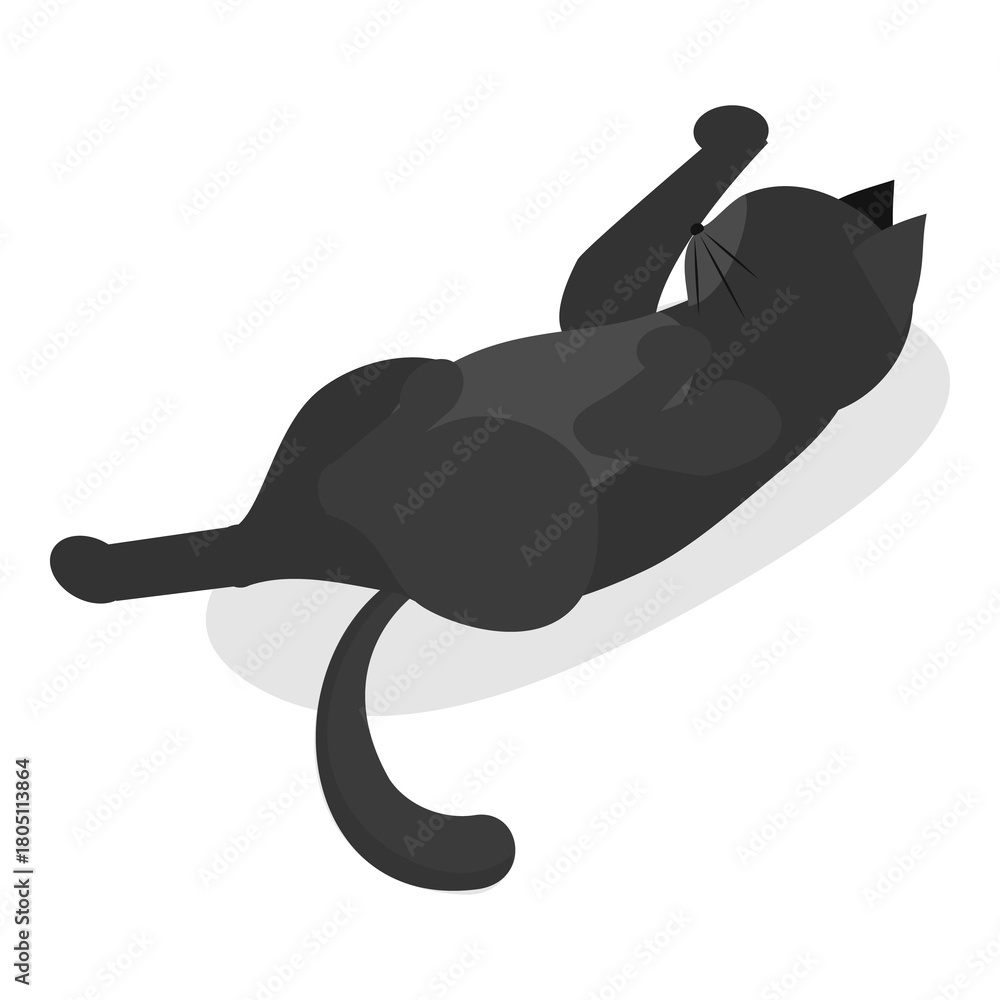 Naklejka premium 3D Isometric Flat Illustration of Sleeping Pets. Item 1