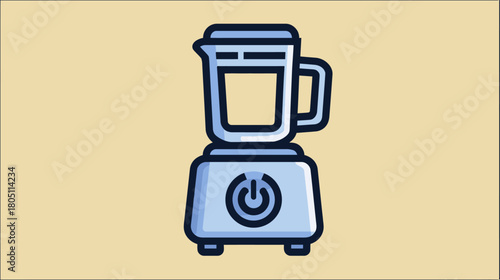 Blue Electric Kitchen Blender Appliance Vector Illustration for Smoothies, Food Preparation, and Healthy Drinks
